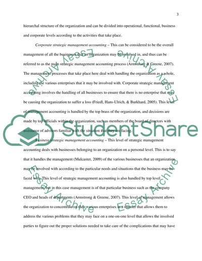 The Relevance of Strategic Management Accounting