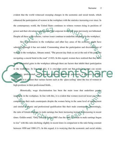 Gender Inequalities in the Workplace