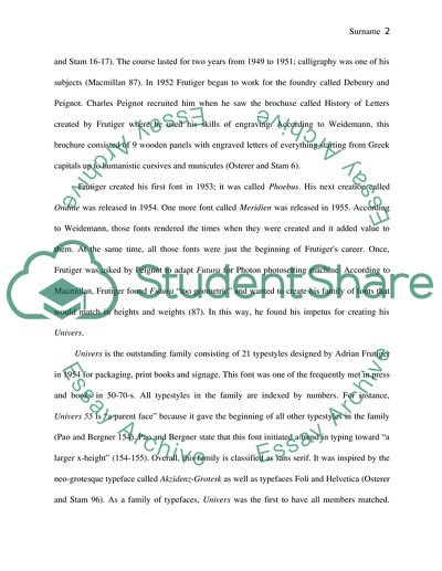 Adrian Frutiger and his fonts and how he influenced typography today