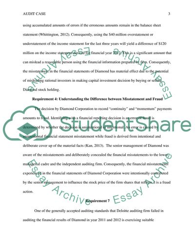 Evaluation of Materiality of Misstatements on Financial Statements