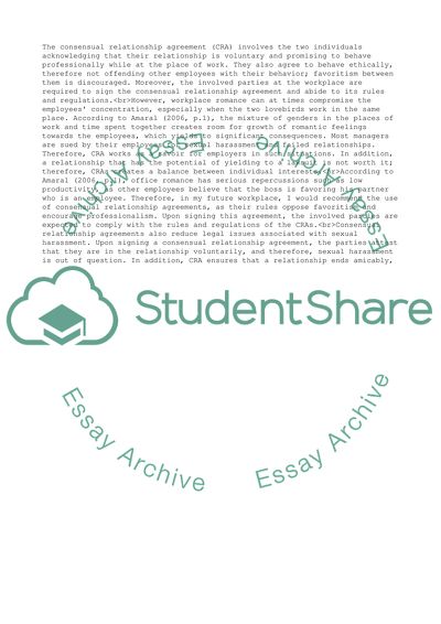 Consensual Relationship Agreements Case Study