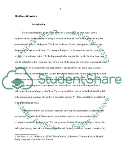 Residence Tiebreaker