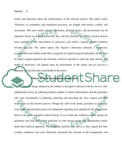 Media roles in africa changing electoral process edited by cosmas uchenna nwokeafor