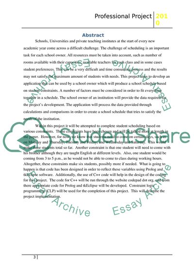 School Scheduling Application Based on Student Needs