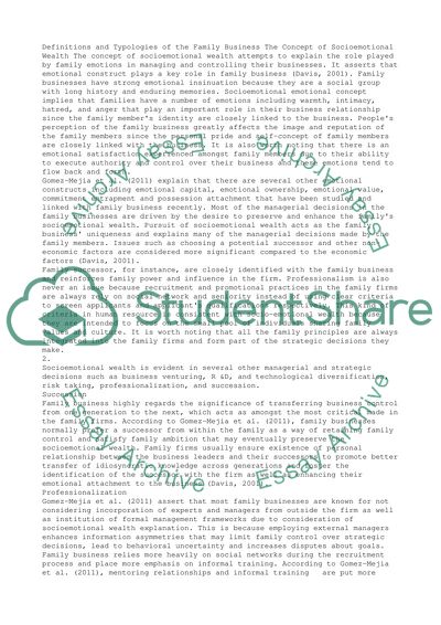 Definitions and Typologies of the Family Business