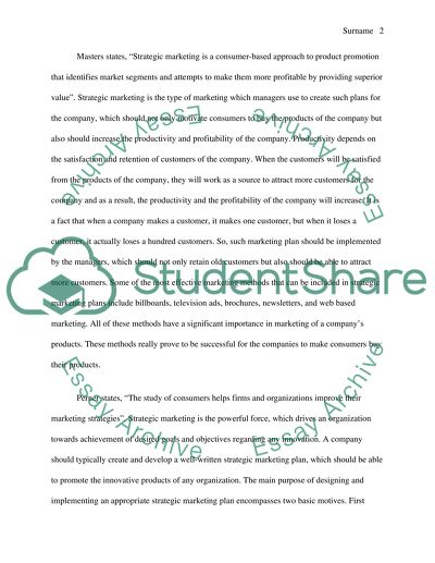 The Relationship Between Analysis of Consumer Behavior and Strategic Marketing Planning