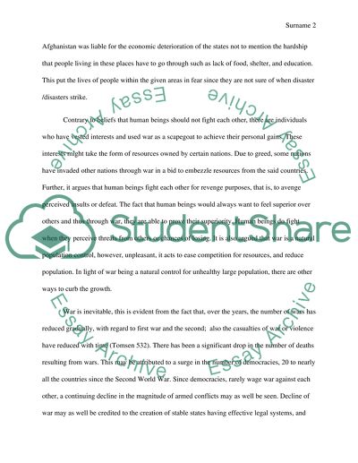 War is not Beneficial to the World