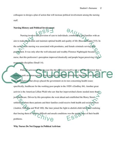 Increased Political Activism: The Nursing Staff