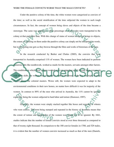 Where the female convicts worse that the male convicts