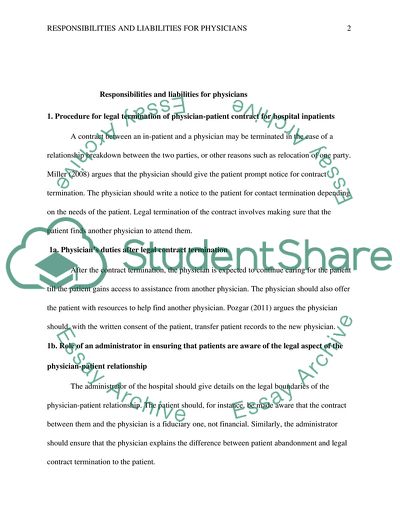 Physician Responsibilities and A Breach of Contract