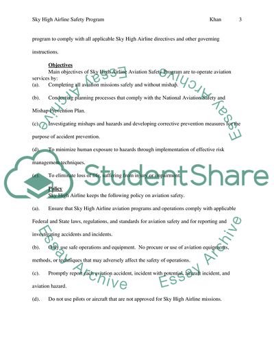 Sky High Airlines Safety Program