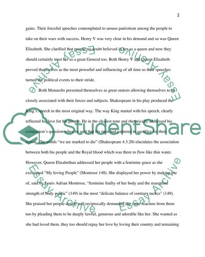 Elizabeth Is Tilbury Speech of 1588 vs. Shakespeares dramatization of Henry Vs St Crispins Day Speech