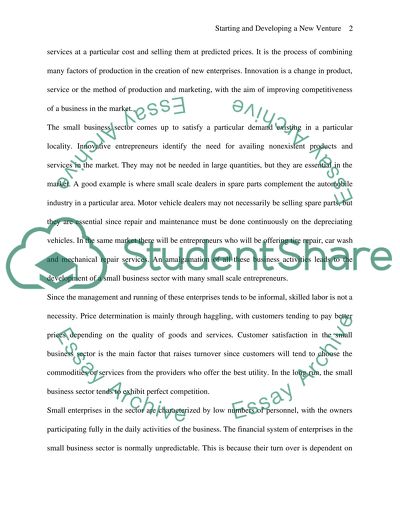 Starting and Developing a New Venture