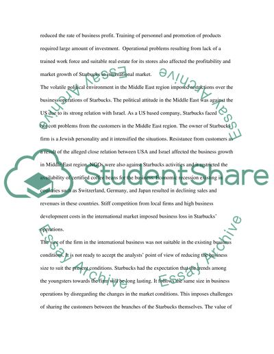 International Business Strategy of Starbucks during 2006