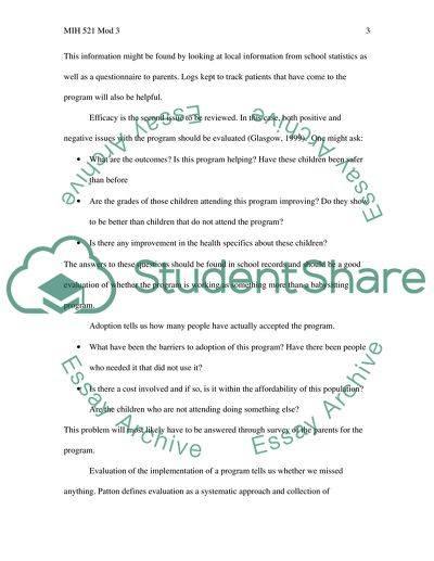 MIH521 - Health Program Evaluation Mod 3 Case Assignment