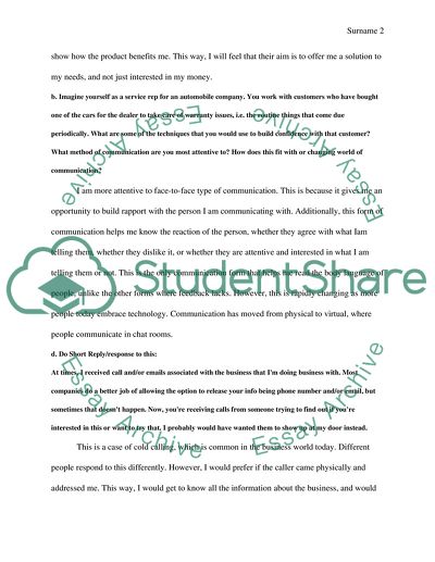 Customer Relationship - discussion