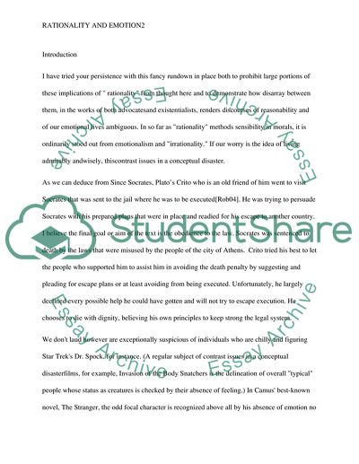 Rationality and Emotion