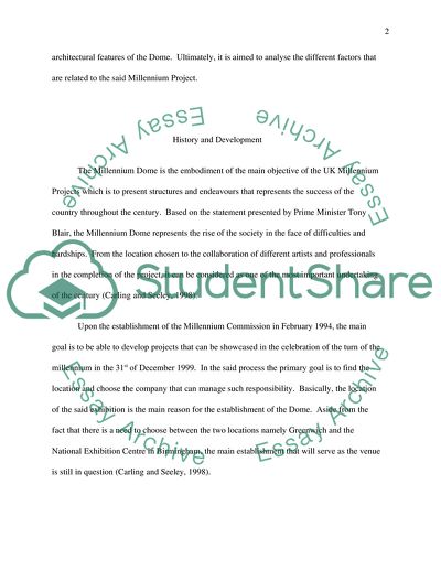 The Millennium Dome as One of the Most Important Projects of the UK Millennium Projects