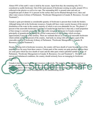 Does Canada Need to Adapt how It Manages Its Freshwater Resources, Given the Predicted Impacts of Global Warming