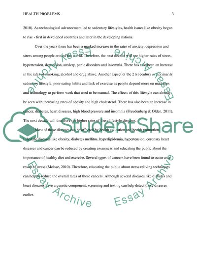 Health Problems Then and Now