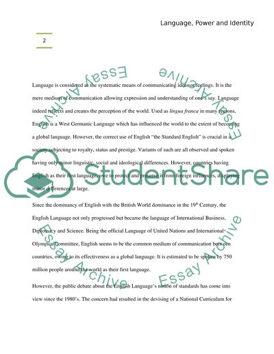 Standard English - Notion and Variants