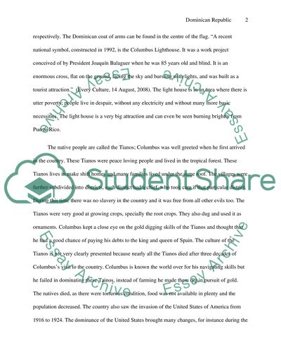 Impact of History, Culture, and Ethnic Relations on the Dominican Republic