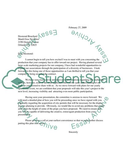 Routine Letter - Marketing Venture