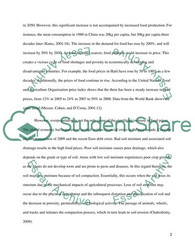 Solving the world food problems is the most is important step now for human kind