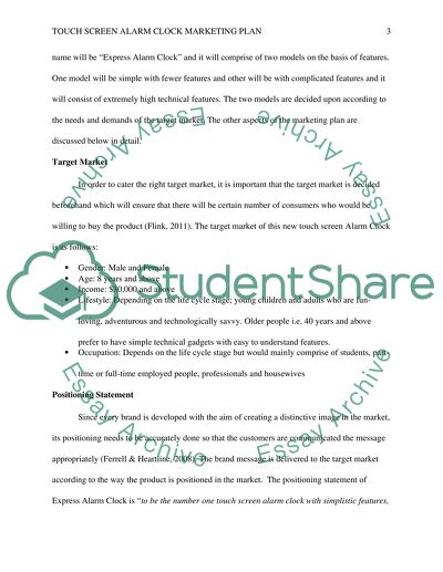 Touch Screen Alarm Clock Marketing Plan