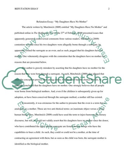 The Article My Daughters Have No Mother by Mutchnick