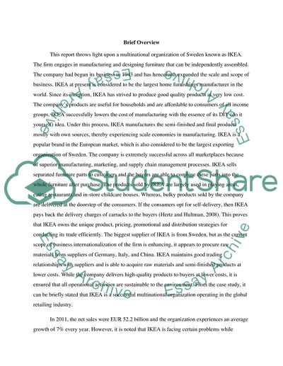 IKEA as a Successful Multinational Organization Operating in the Global Retailing Industry