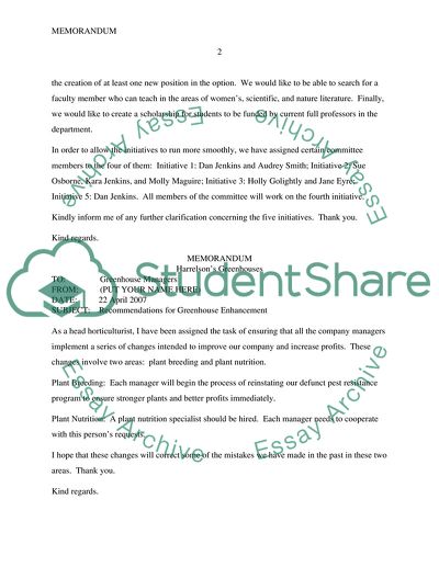 Memorandum for Literature and Cultural Studies Committee