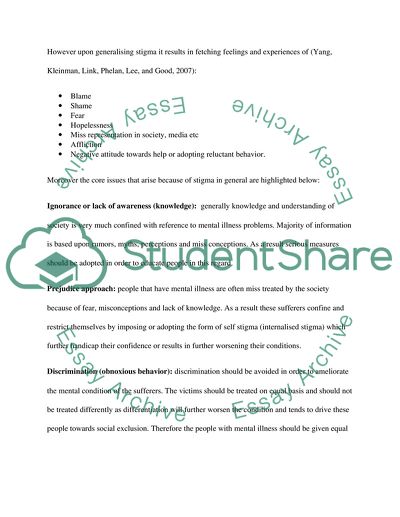 The Definition of STIGMA by Erving Goffman: Mental Illness in Our Society