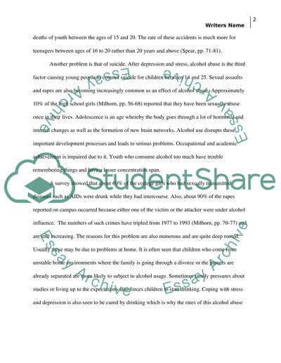 Alcohol abuse is a serious problem among many young people