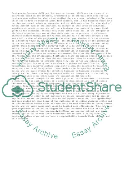 Business-to-Business (B2B) and Business-to-consumer (B2C)