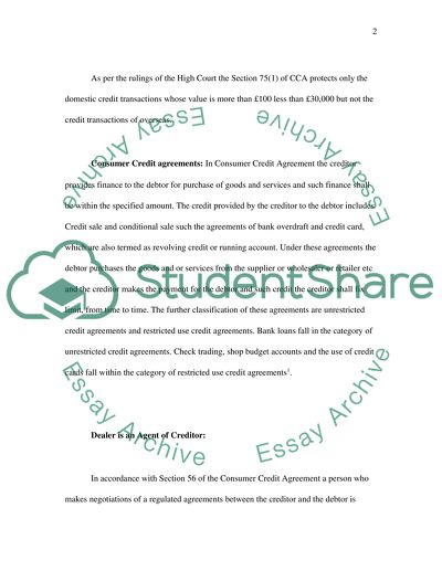 The Protection Given to Consumers by the Consumer Credit Act 1974