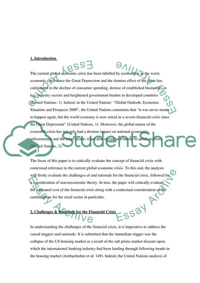 The Current Financial Crisis