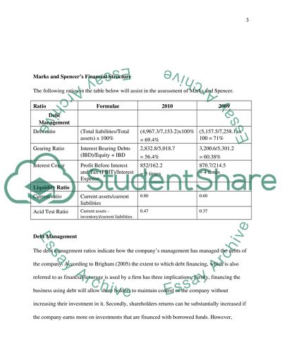 Report on Marks and Spencer