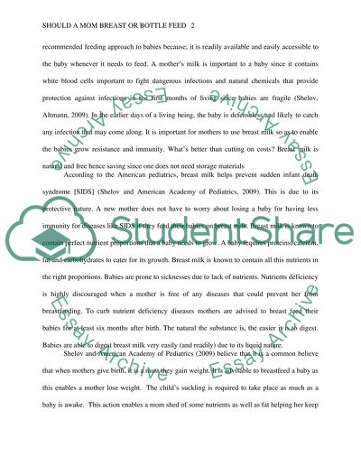 Whether to Breast Feed or Bottle Feed