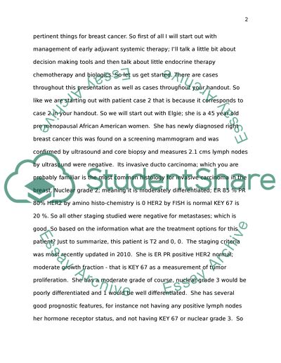 Breast Cancer - Patients Therapies