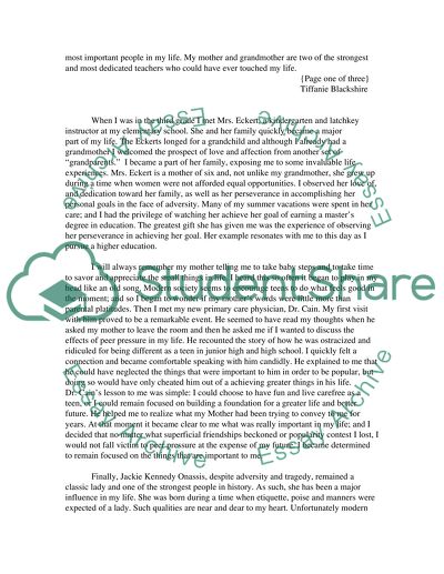 The Influence of My Life