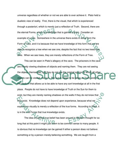 Platos Theory of Knowledge