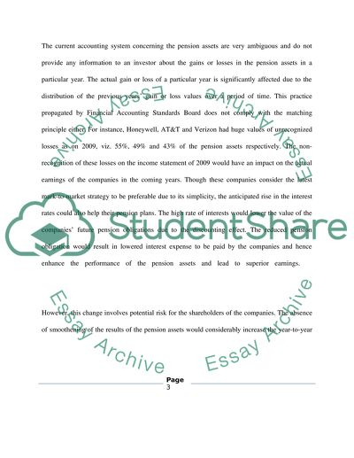 Rewriting Pension History. Some big firms move to recognize Gain or loss in the year they occur