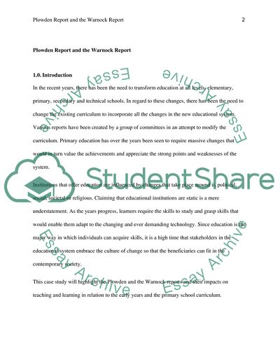 Plowden Report and the Warnock Report on Education