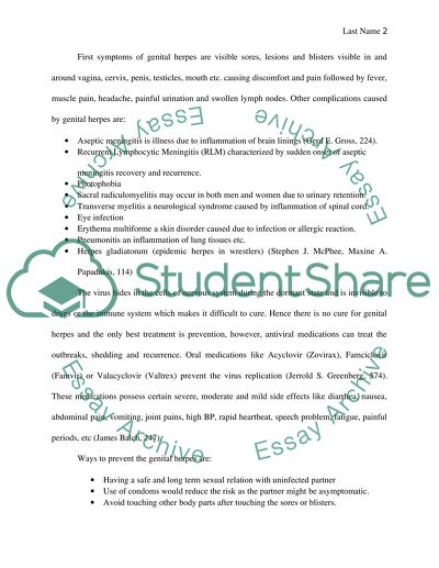 Genital Herpes Sexually Transmitted Disease