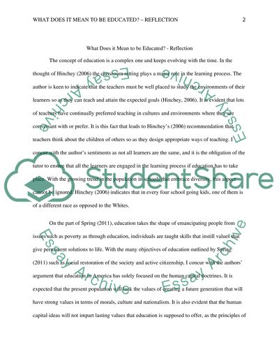 What Does It Mean to Be Educated