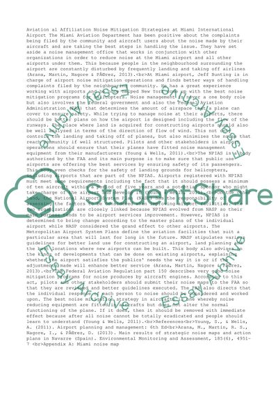 Noise Mitigation Strategies at Miami International Airport