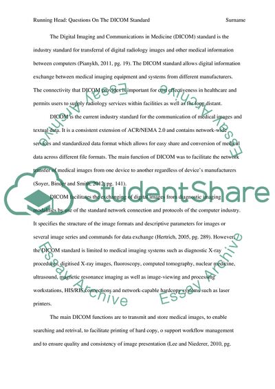 Questions on the DICOM Standard