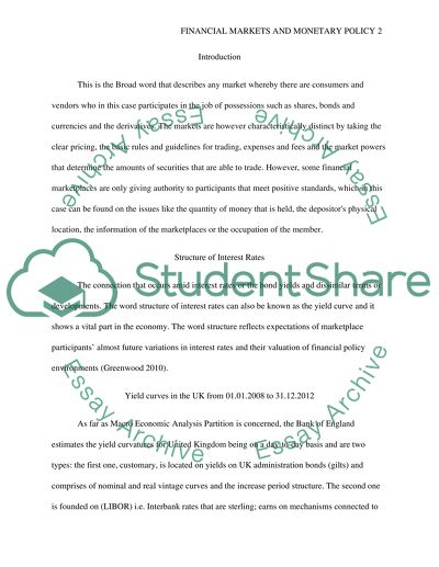 Financial Markets and Monetary Policy of the UK