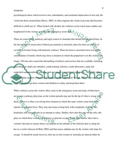 Violence and the Emergency Room